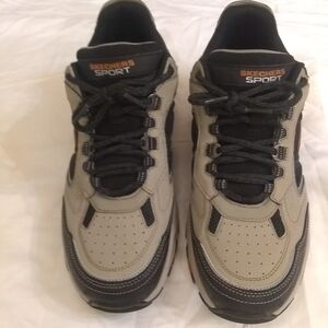 Skechers Sport Men's Gray and Black Athletic Sneakers Goodyear Logo
